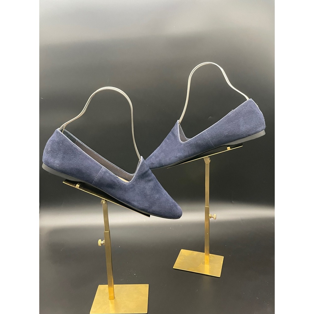 Birdies Navy‎ Blue Suede Starling Loafers Pointed Toe Sz 10.5